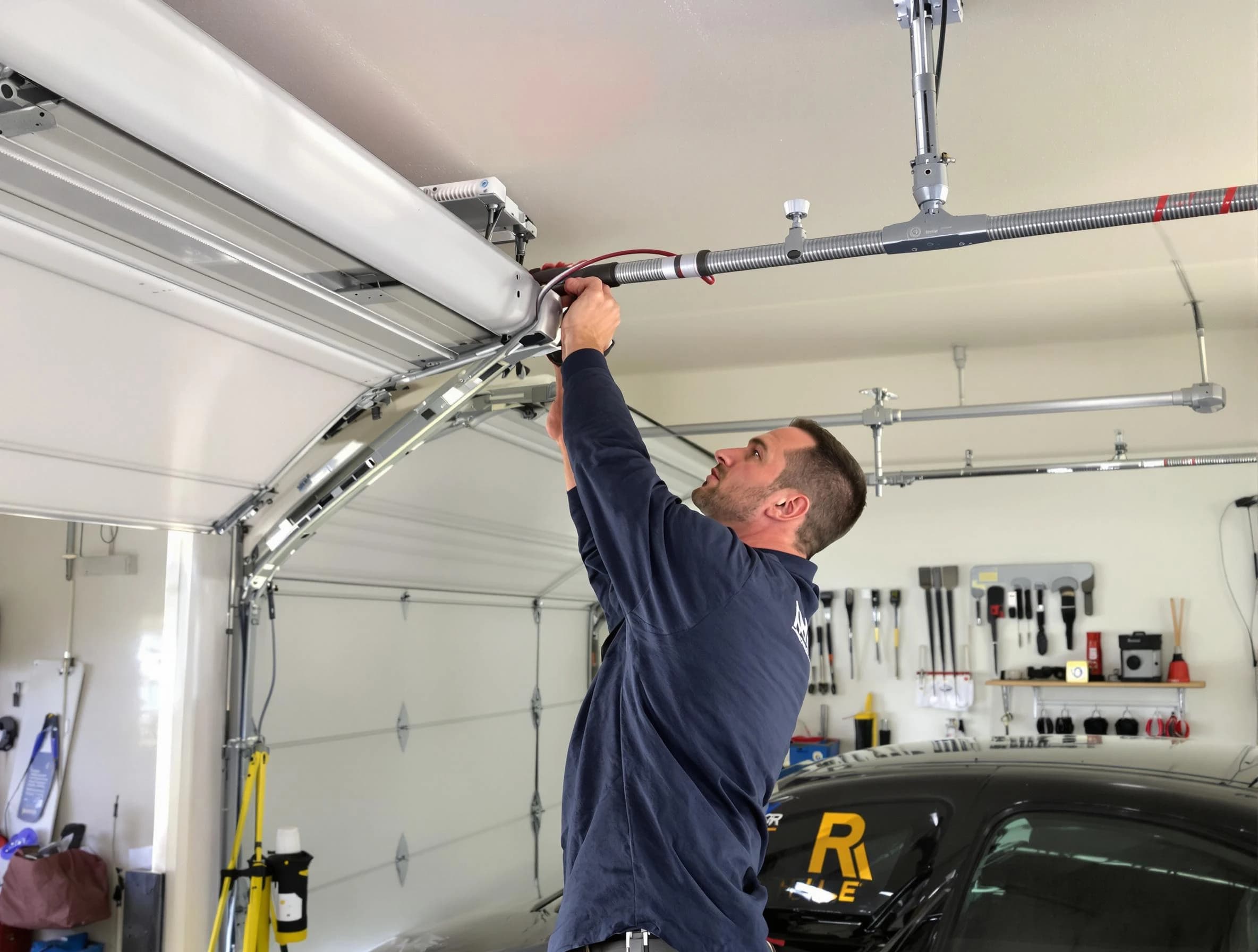 Ambridge Garage Door Repair technician performing garage door cable repair in Ambridge