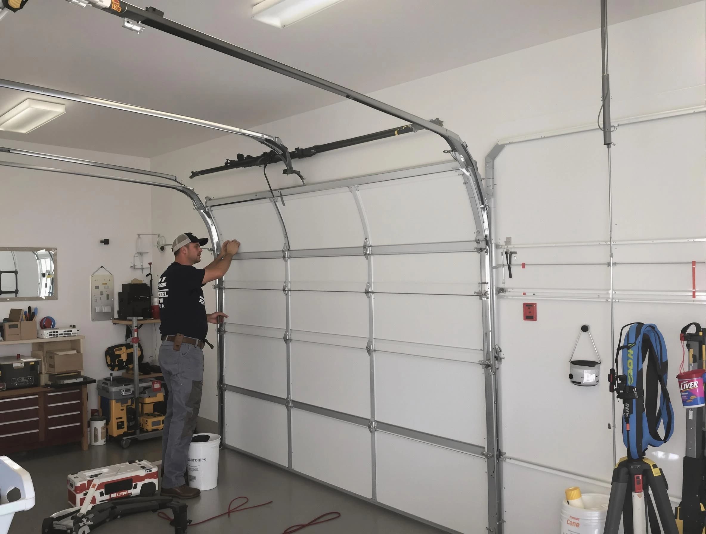 Ambridge Garage Door Repair team installing new garage door in Ambridge