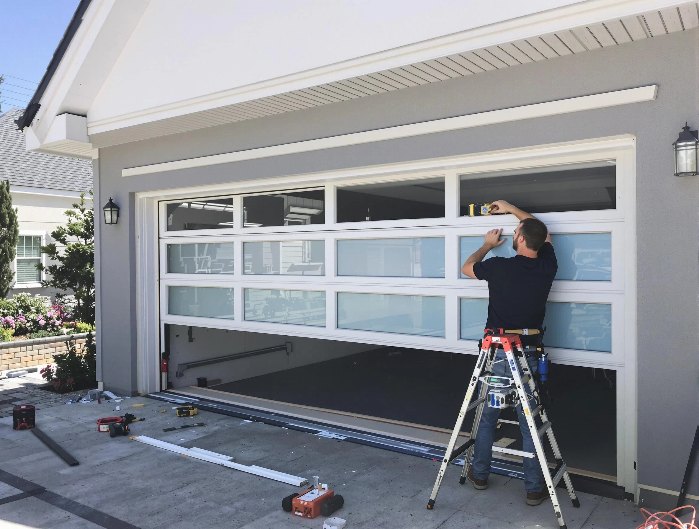 Ambridge Garage Door Repair team performing garage door replacement in Ambridge