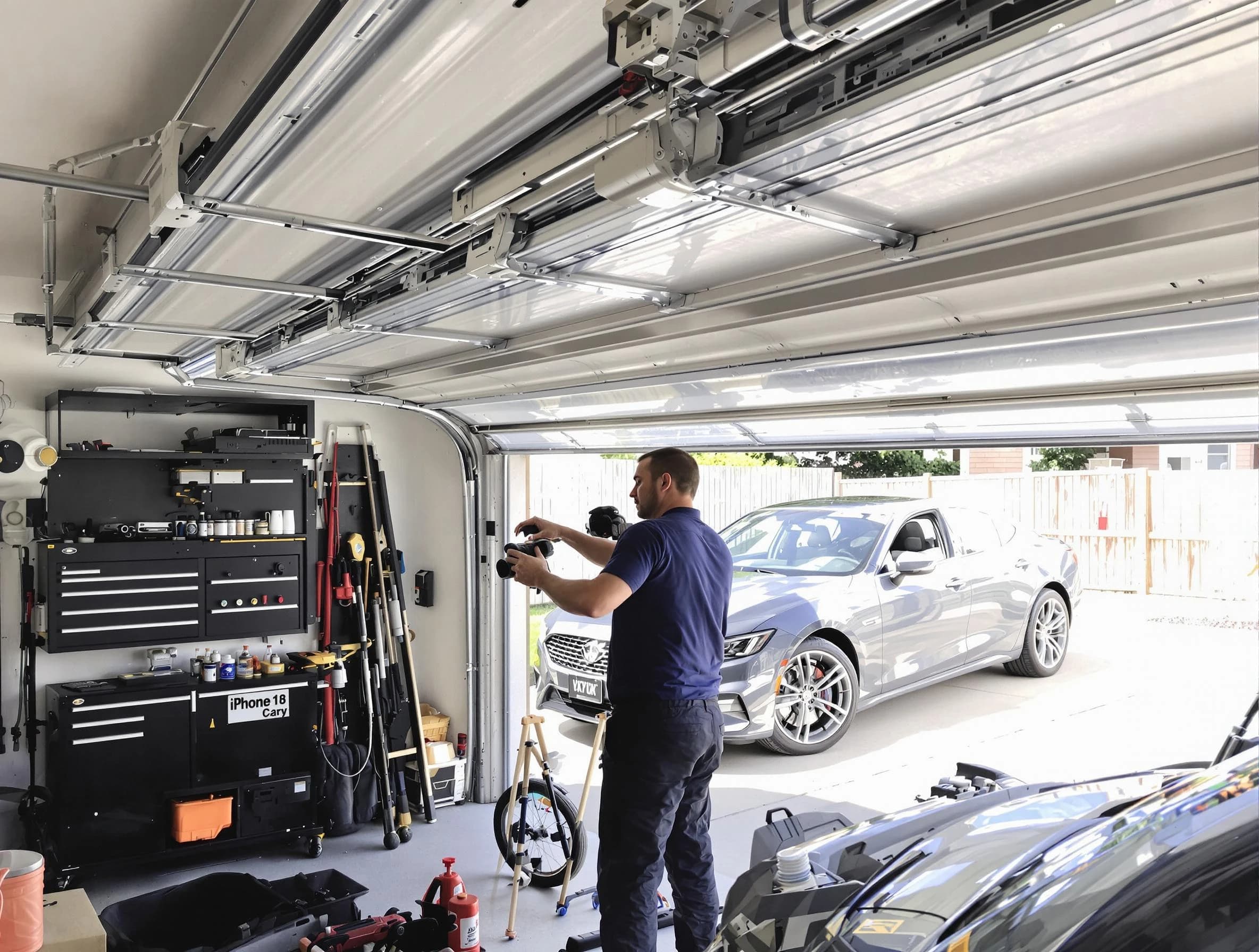 Ambridge Garage Door Repair technician fixing noisy garage door in Ambridge