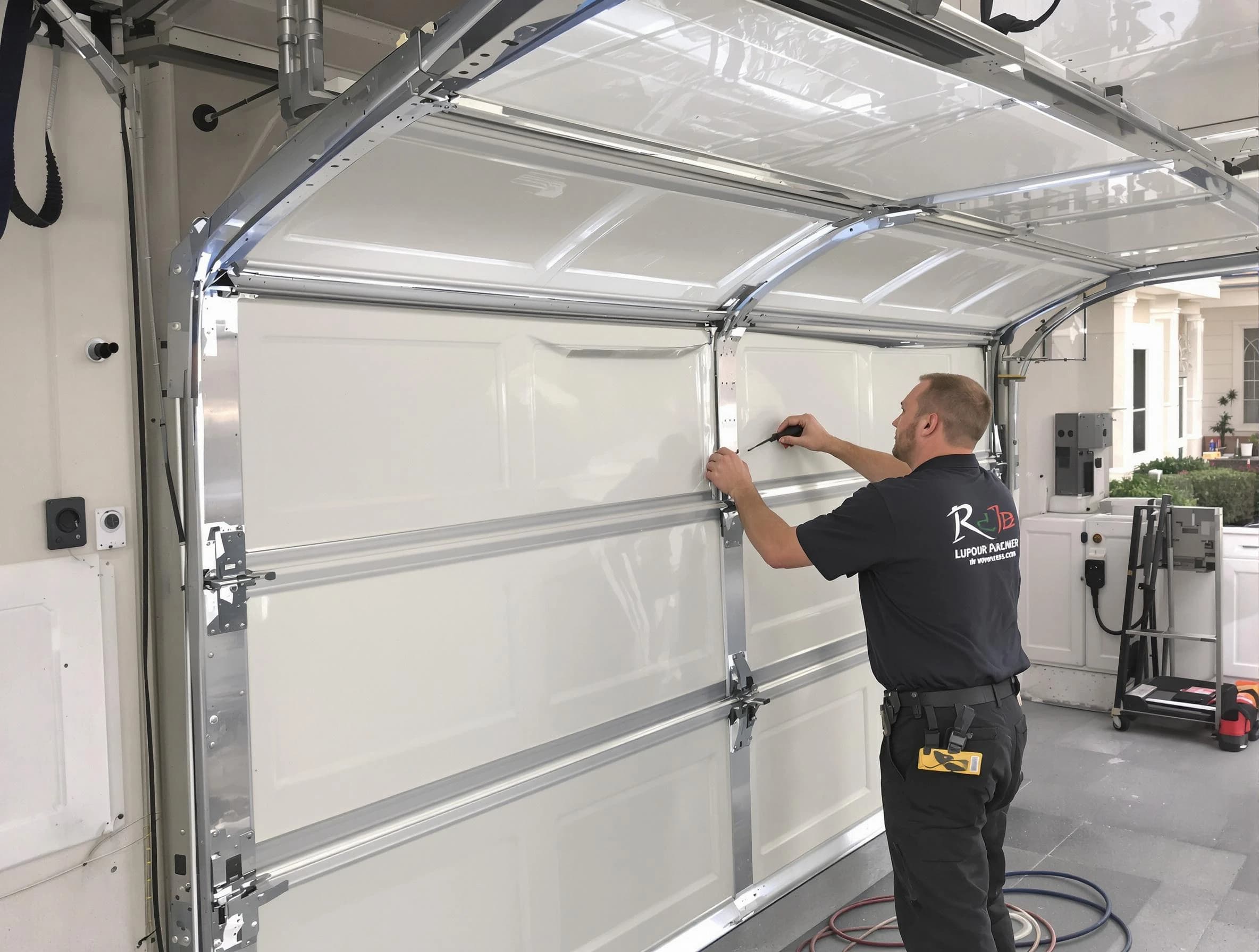 Ambridge Garage Door Repair professional performing panel repair in Ambridge