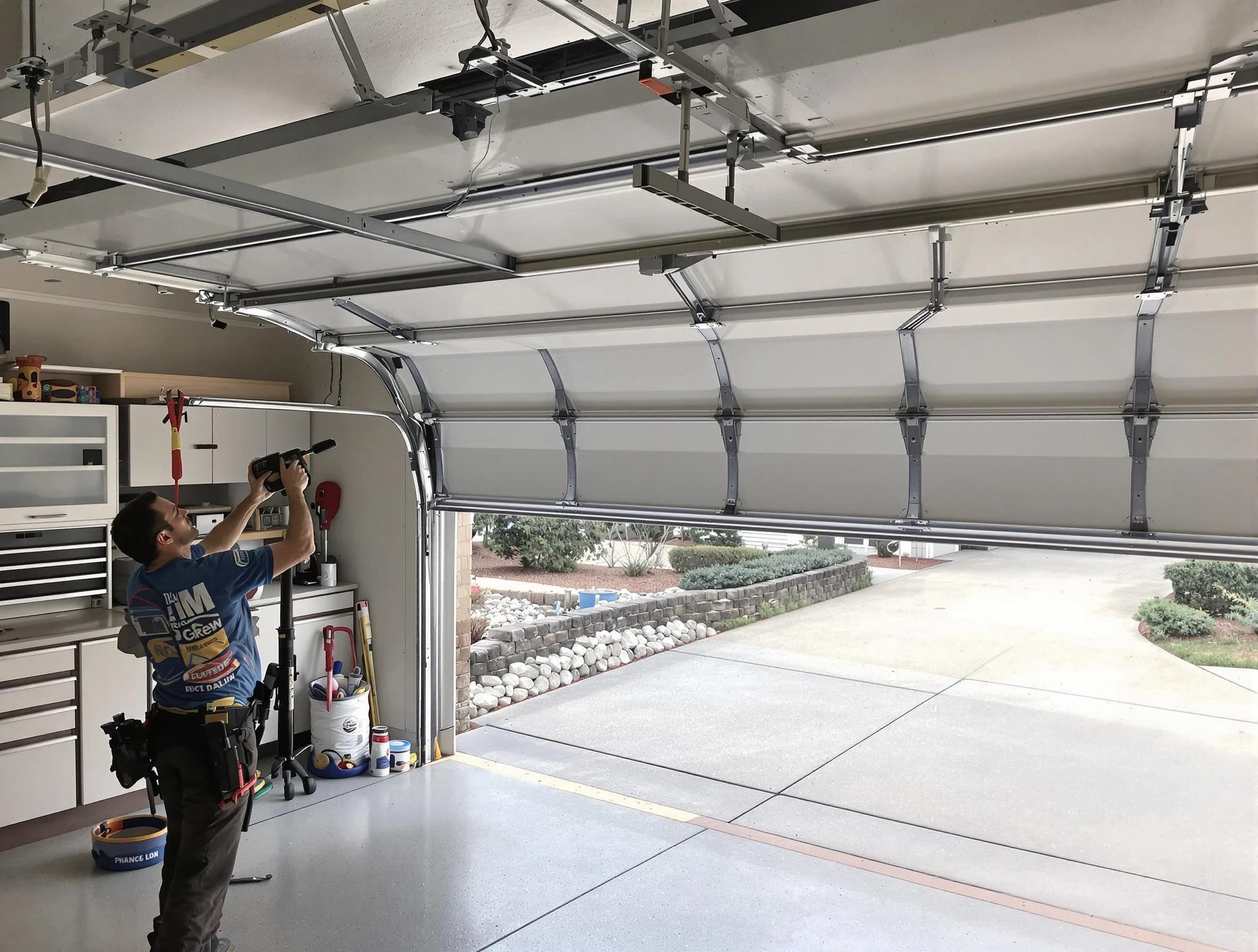 Garage door track repair service by Ambridge Garage Door Repair in Ambridge