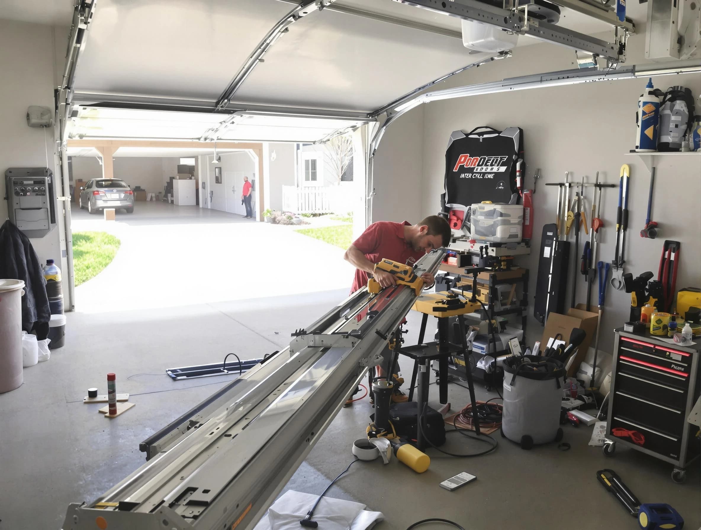 Ambridge Garage Door Repair expert performing track repair in Ambridge