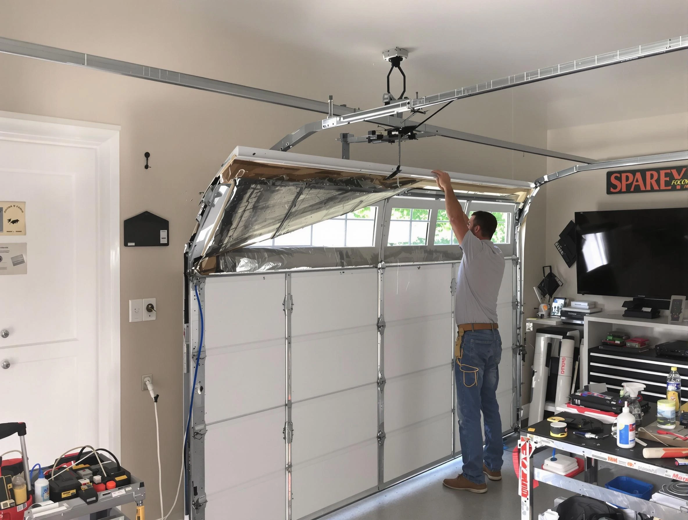 Garage door section replacement by Ambridge Garage Door Repair in Ambridge