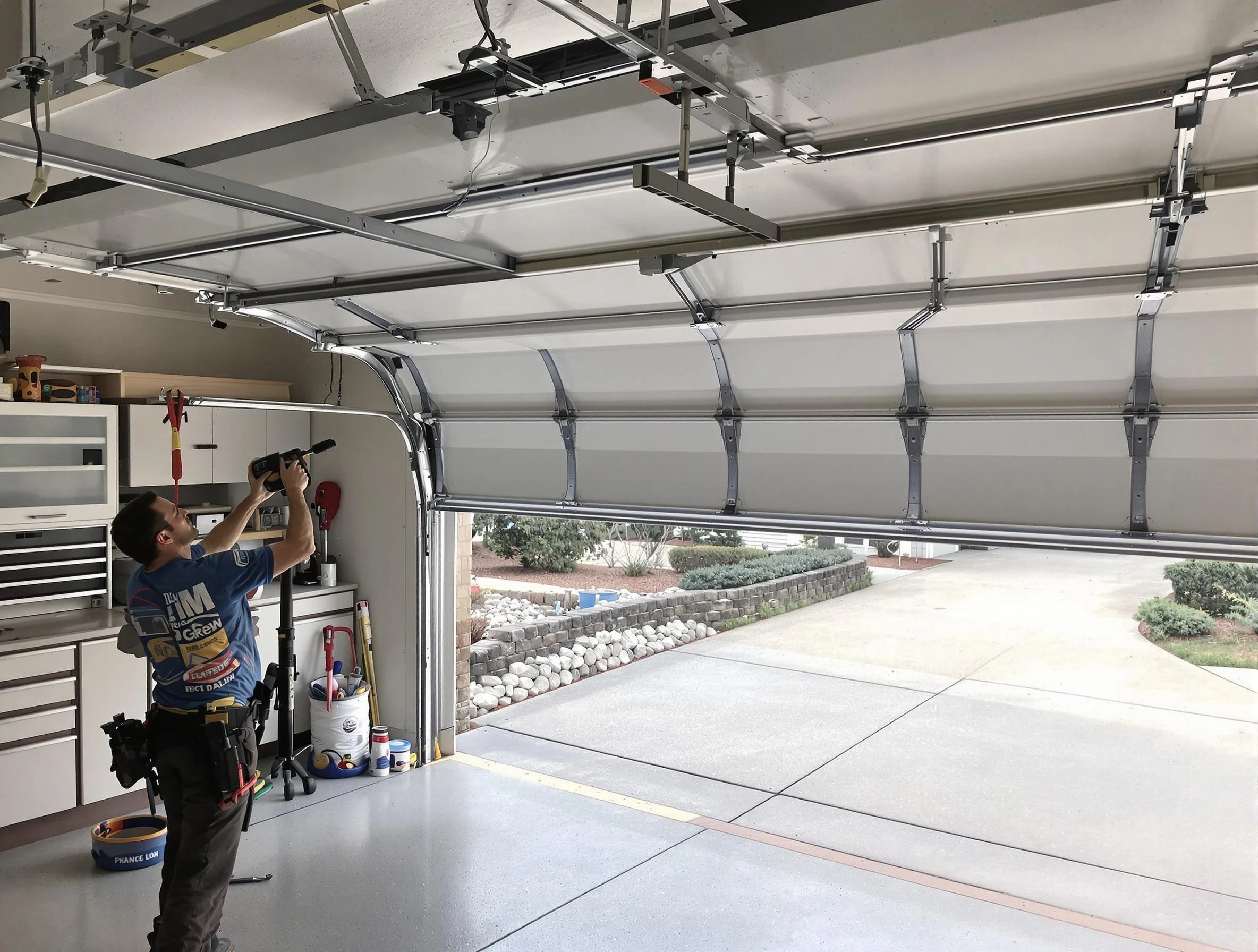 Garage door track repair service by Ambridge Garage Door Repair in Ambridge